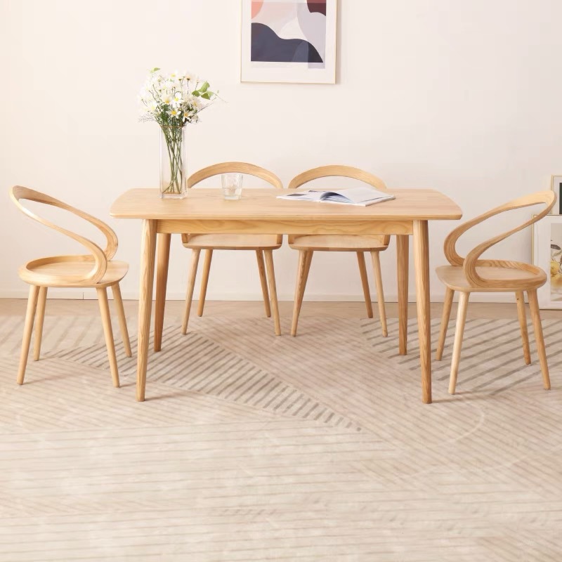 Morden Dining Room Wooden Furniture Wood Chairs Set And Dining Table