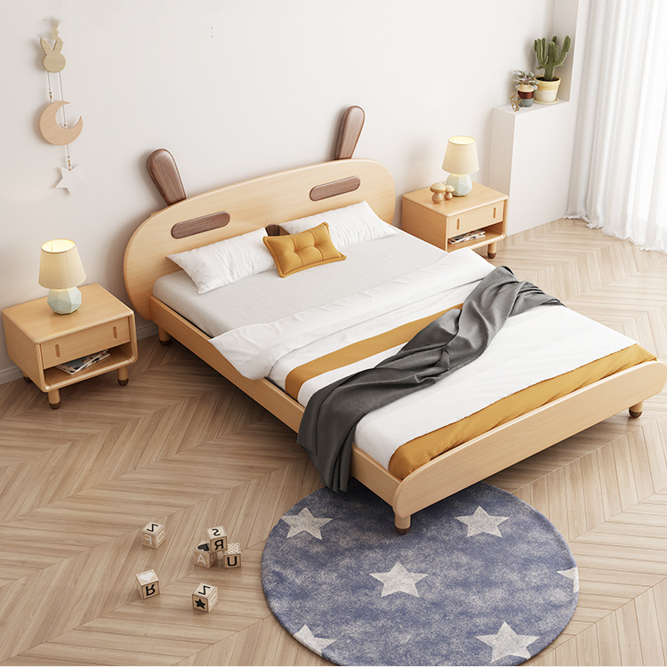 Wholesale Solid Wood Modern Single Kids Bed Cot Boy Girl Bedroom Furniture