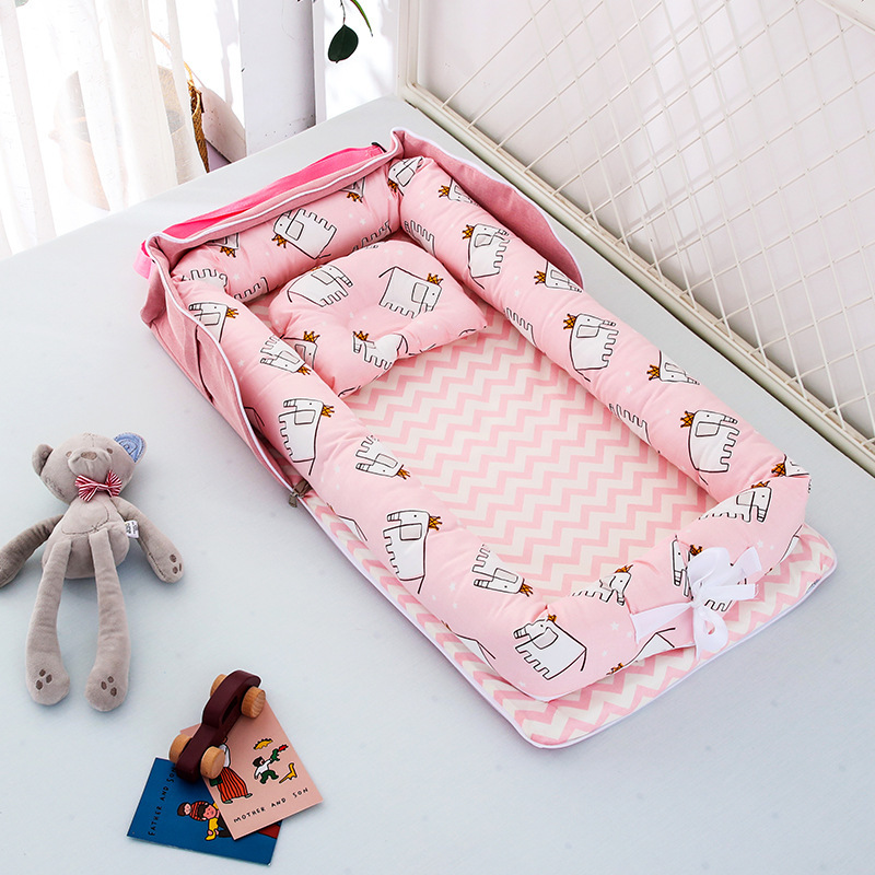 Removable and washable cotton crib with pillow case (10).jpg
