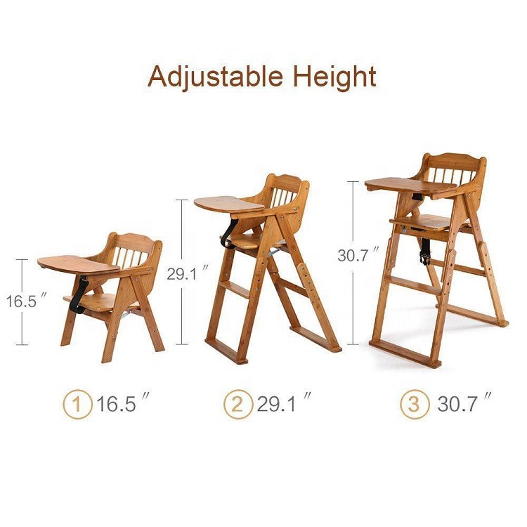 Baby High Quality Chair Bamboo Stool Children Toddler Restaurant Chair (4).jpg