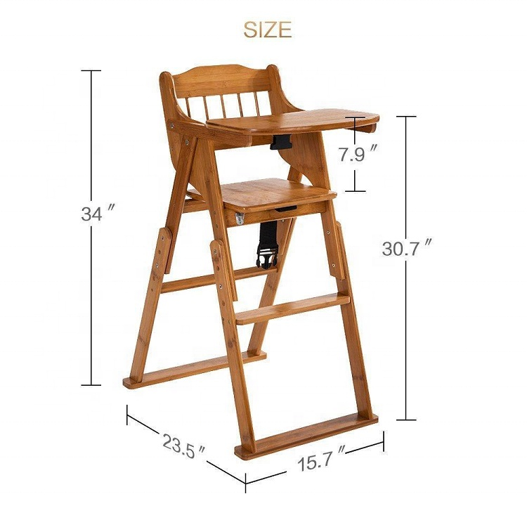 Baby High Quality Chair Bamboo Stool Children Toddler Restaurant Chair (5).jpg