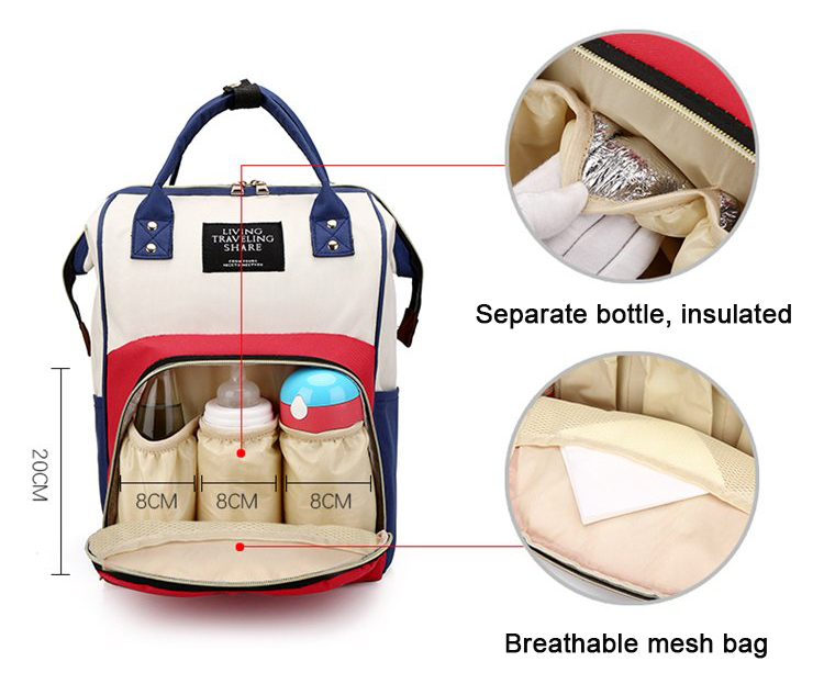 hot selling Lequeen mommy Nappy Bag Travel Backpack Multifunctional Backpack Diaper Bag (9).jpg