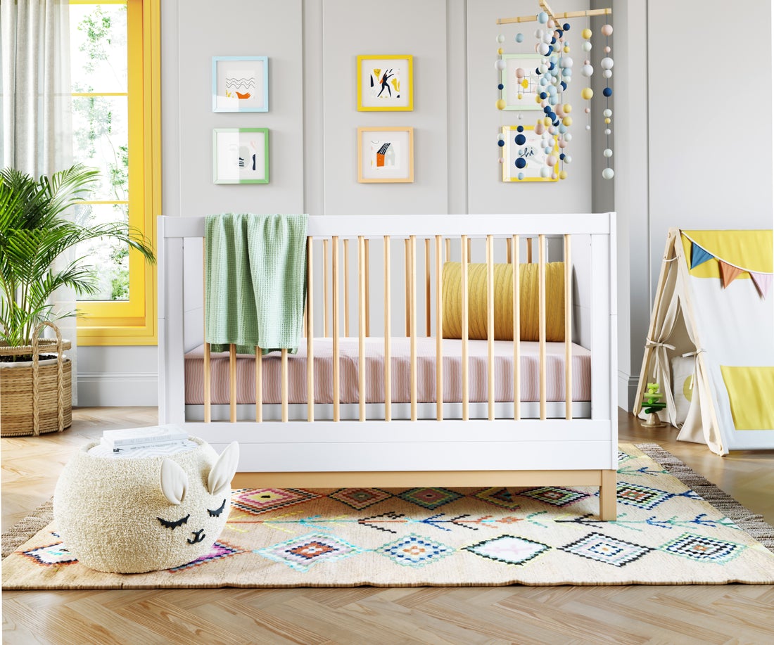 Baby solid wood pine cot bed,multifunctional baby bed crib (7).jpg