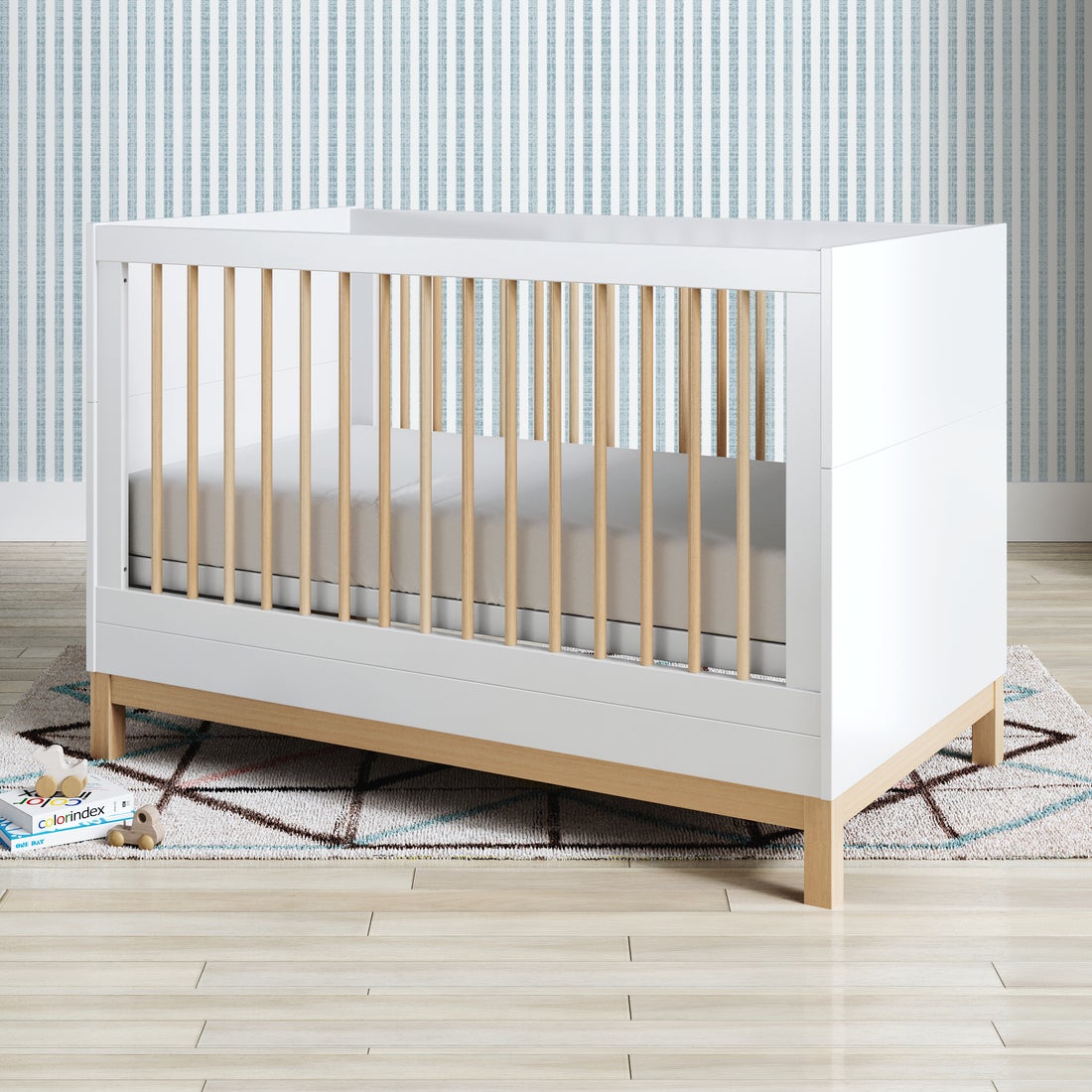 Baby solid wood pine cot bed,multifunctional baby bed crib (2).jpg