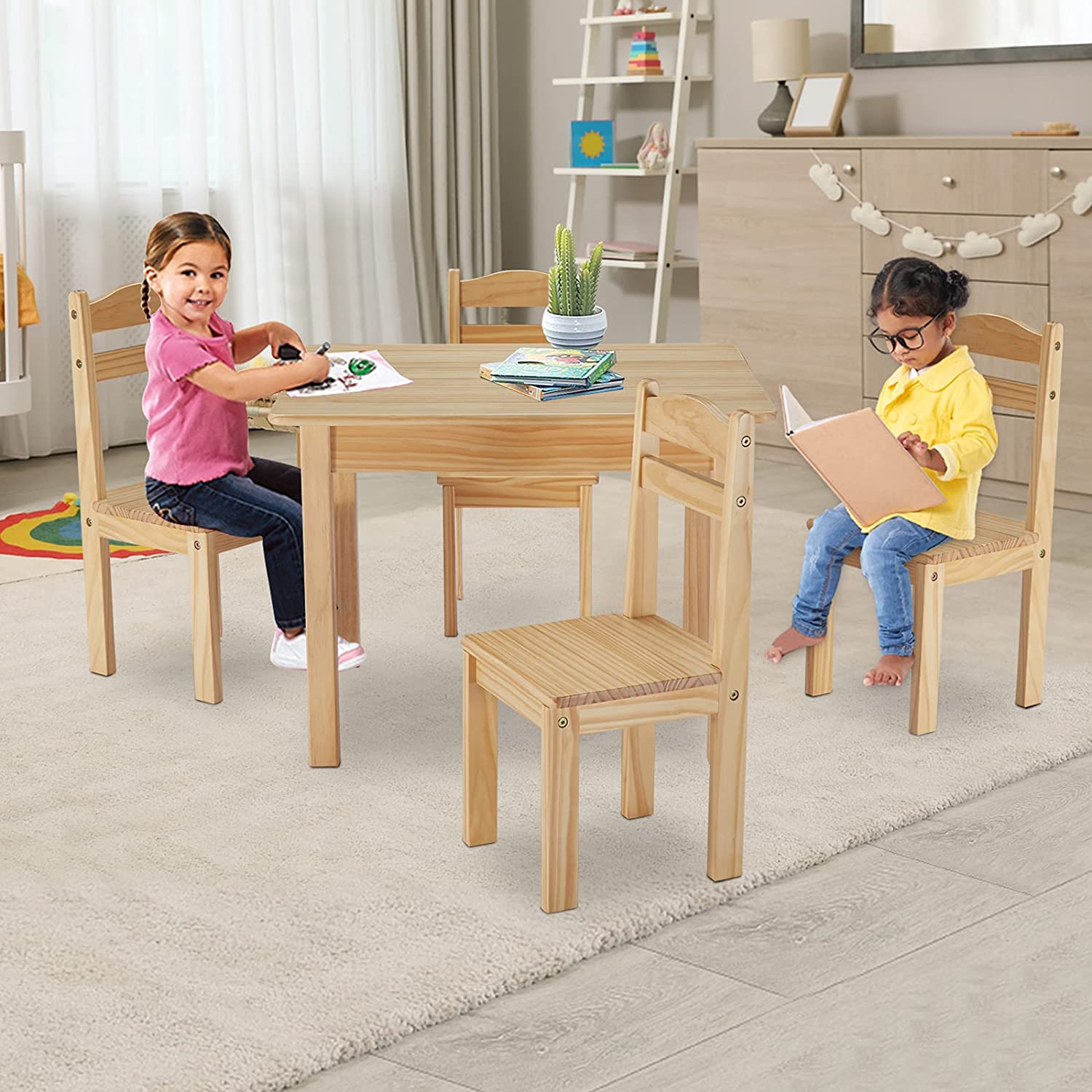 Kids Wooden Table and 4 Chairs Playroom Furniture Kindergarten Table   (8).jpg