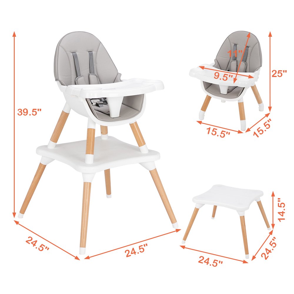 Baby Dining Chair High Chair 2 in 1 Convertible Toddler Chair   (11).jpeg
