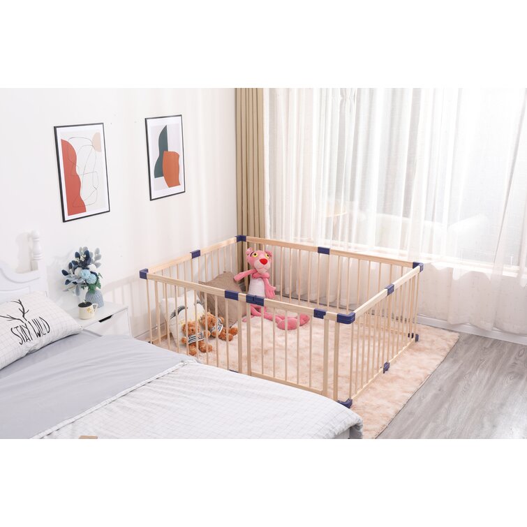 Baby Playpen Wood Square Baby Fence Wooden Playpen Kids Crawling Guardrail (9).jpg