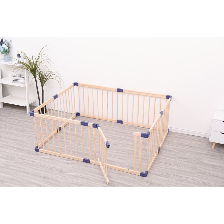 Baby Playpen Wood Square Baby Fence Wooden Playpen Kids Crawling Guardrail (6).jpg