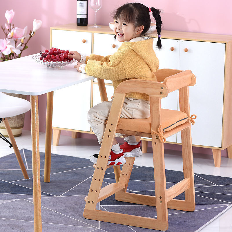 Wooden baby high chairpine baby eating chair  (1).jpg