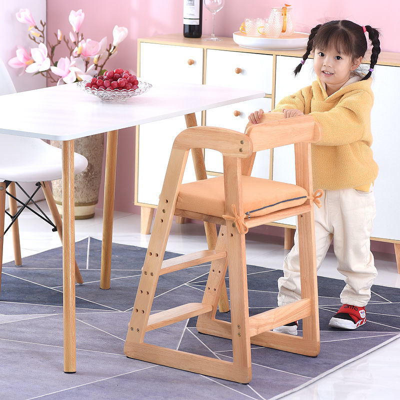Wooden baby high chairpine baby eating chair  (2).jpg
