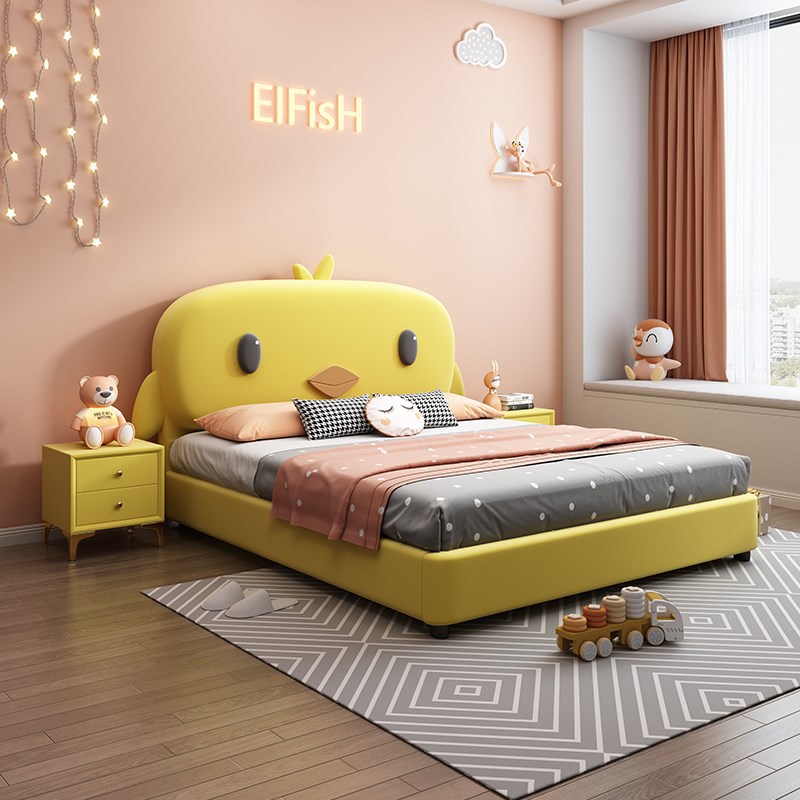Hot modern luxury pink color style children bed for girls (9).jpg