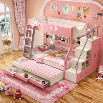 Children bed modern pink princess bed