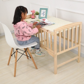 Wooden Baby Cot  Adjustable Height Bed