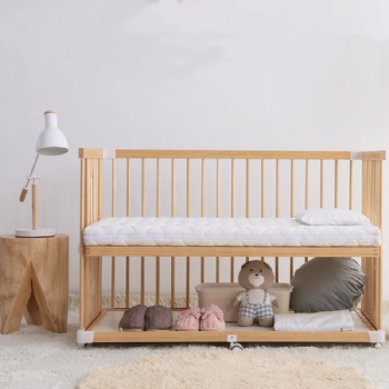 Solid wood multifunctional crib