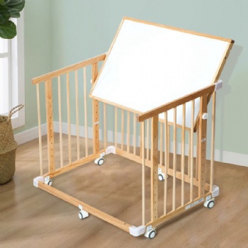 Solid wood crib detachable and convertible desk