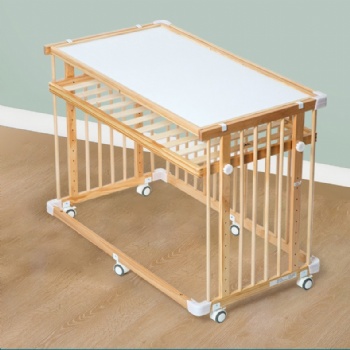 Solid wood crib detachable and convertible desk