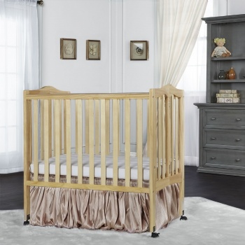 Folding wooden baby crib