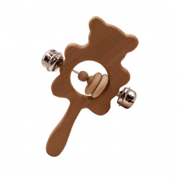 Solid wood baby teething toy