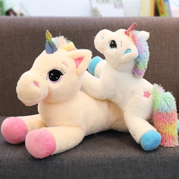 Rainbow fart unicorn doll skin plush toy