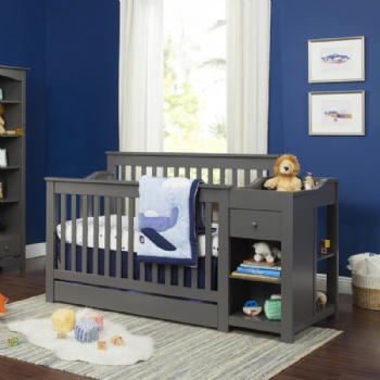 4-in-1 Convertible Crib and Changer with Storage