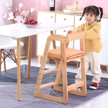 Wooden baby high chair pine baby eating chair