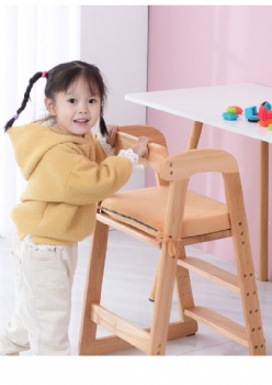 Wooden baby high chair pine baby eating chair