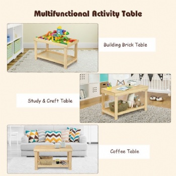 Multifunction Children's Playing Study Table Compatible LEGOS Building Blocks Table With Chair